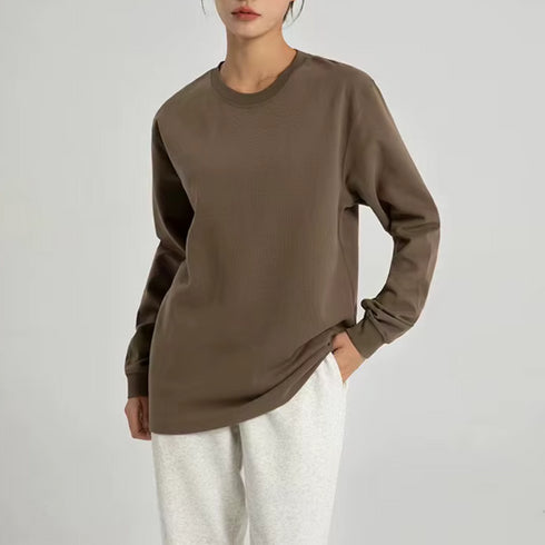 Women's Heavyweight Relaxed Crew Neck Long Sleeve T-Shirt